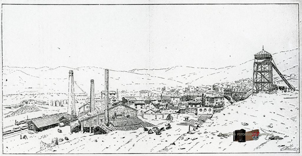 Vista genera del cerco industrial de Barruelo de Santullán (finales del siglo XIX)