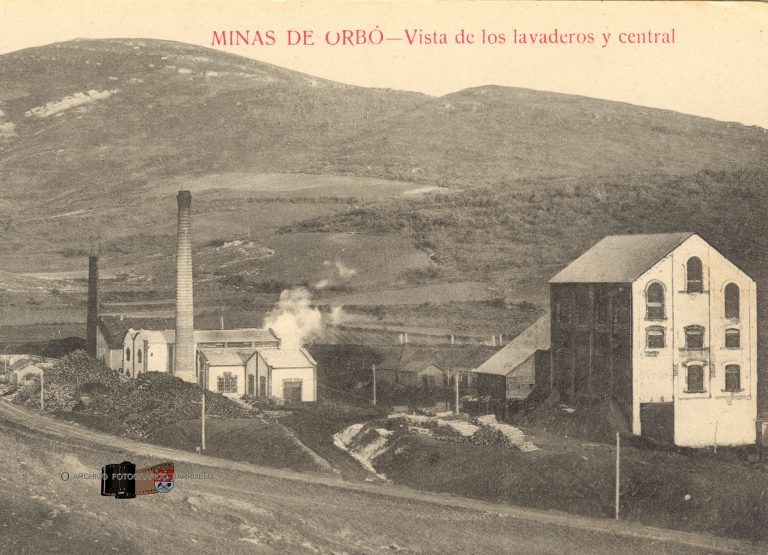 Lavaderos y central térmica, minas de Orbó, años 20